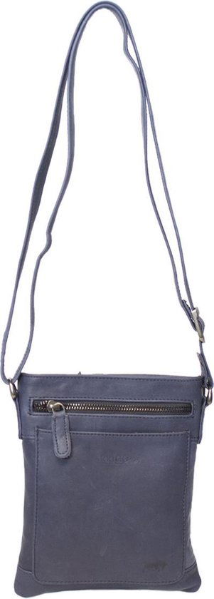 Schoudertasje blauw leer leren schoudertasje blauw crossbody tasje van blauw - Arrigo Leather Goods