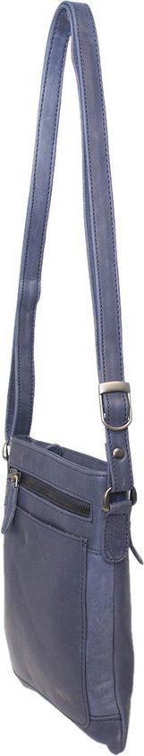 Schoudertasje blauw leer leren schoudertasje blauw crossbody tasje van blauw - Arrigo Leather Goods