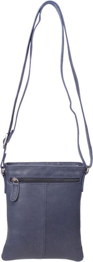 Schoudertasje blauw leer leren schoudertasje blauw crossbody tasje van blauw - Arrigo Leather Goods