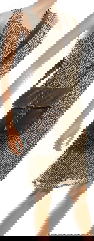 Schoudertasje donkerbruin leer crossbodytas donkerbruin leer compact tas echt leder - Arrigo.nl