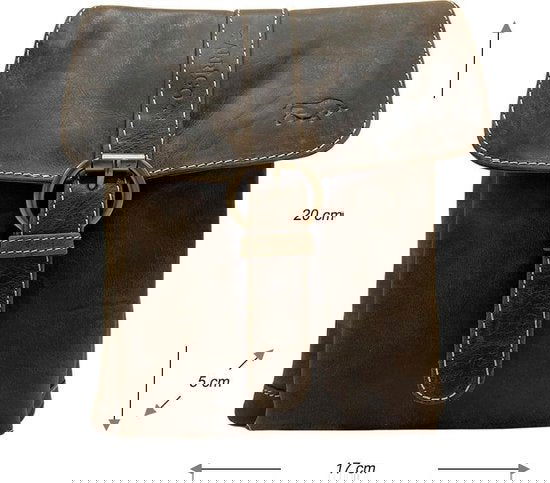 Schoudertasje donkerbruin leer crossbodytas donkerbruin leer compact tas echt leder - Arrigo.nl
