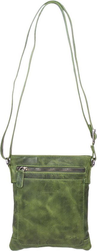 Schoudertasje groen leer leren schoudertasje groen crossbody tasje van groen - Arrigo Leather Goods