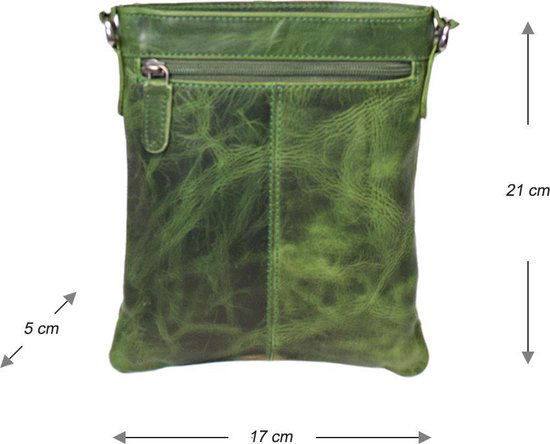 Schoudertasje groen leer leren schoudertasje groen crossbody tasje van groen - Arrigo Leather Goods