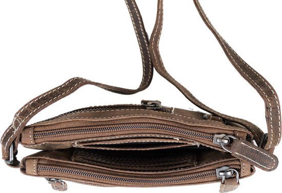 Schoudertasje leer voor dames mini bag x over crossbodytas gemaakt - Arrigo Leather Goods