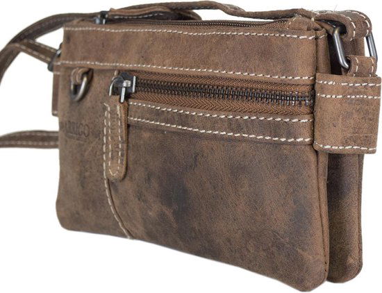 Schoudertasje leer voor dames mini bag x over crossbodytas gemaakt - Arrigo Leather Goods