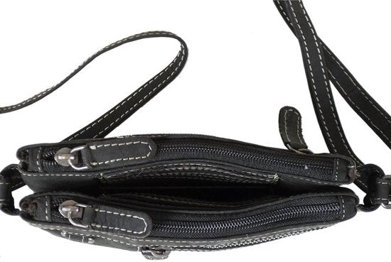 Schoudertasje leer voor dames mini bag x over crossbodytas gemaakt - Arrigo Leather Goods