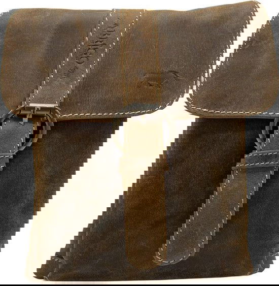 Schoudertasje lichtbruin leer crossbodytas cognac kleurig leer compact tas echt - Arrigo.nl