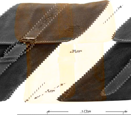 Schoudertasje lichtbruin leer crossbodytas cognac kleurig leer compact tas echt - Arrigo.nl