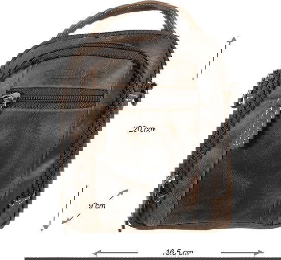 Schoudertassen - Donkerbruin Buffelleer voor Vrouwen en Heren Heuptasje - Arrigo.nl