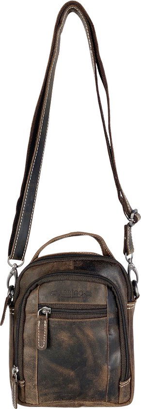 Schoudertassen - Donkerbruin Buffelleer voor Vrouwen en Heren Heuptasje - Arrigo.nl