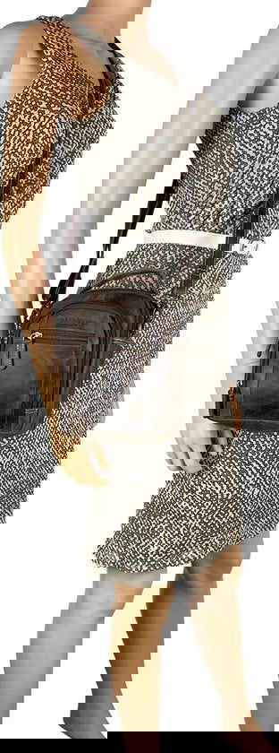 Schoudertassen - Donkerbruin Buffelleer voor Vrouwen en Heren Heuptasje - Arrigo.nl