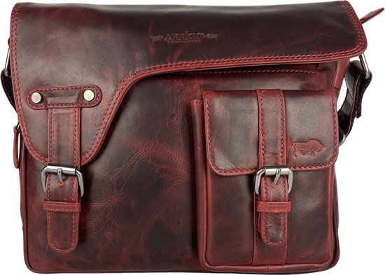 Schoudertassen damestas messenger bag crossbody leer rood - Arrigo Leather Goods