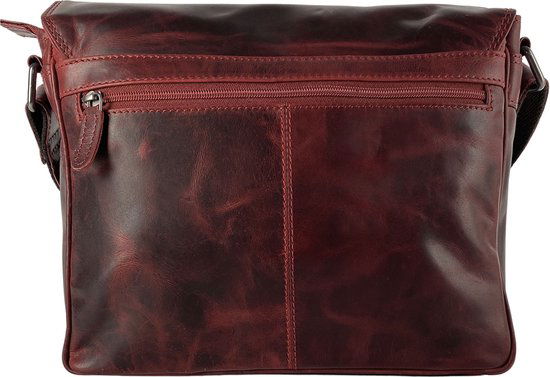 Schoudertassen damestas messenger bag crossbody leer rood - Arrigo Leather Goods