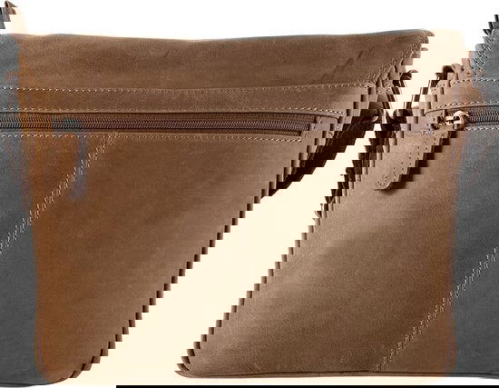 Schoudertassen damestas messenger bag crossbody leer taupe - Arrigo Leather Goods