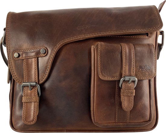 Schoudertassen damestas messenger tas crossbody leer cognac - Arrigo Leather Goods