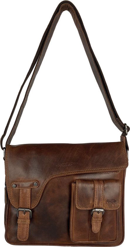 Schoudertassen damestas messenger tas crossbody leer cognac - Arrigo Leather Goods