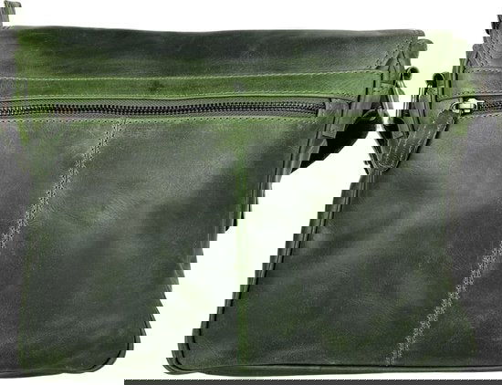 Schoudertassen damestas messenger tas crossbody leer groen - Arrigo Leather Goods