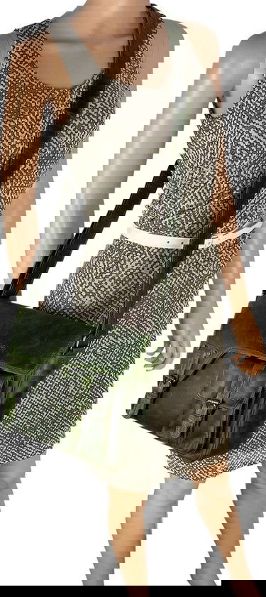 Schoudertassen damestas messenger tas crossbody leer groen - Arrigo Leather Goods