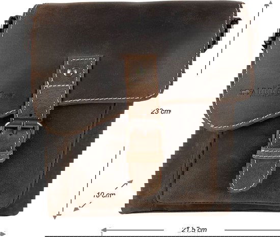 Schoudertassen vrouw compacte crossbody schoudertas buffelleer donkerbruin - Arrigo Leather Goods