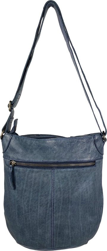 Schoudertassen vrouw crossbody tas dames damestas leer blauw arrigo - Arrigo Leather Goods