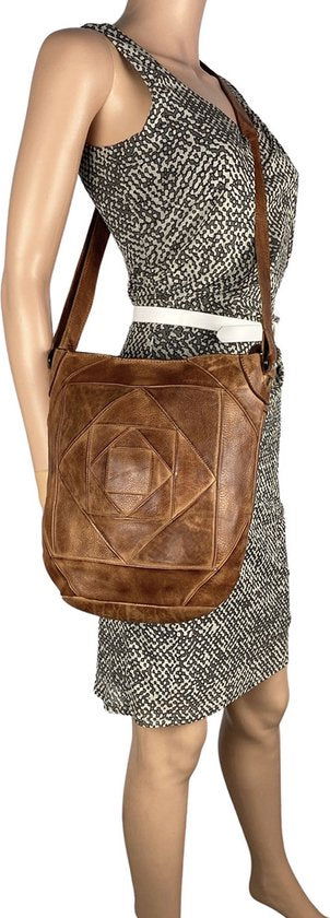 Schoudertassen vrouw crossbody tas dames damestas leer cognac arrigo - Arrigo Leather Goods