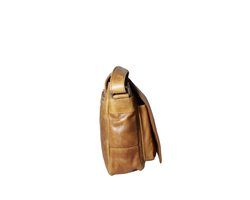 Schoudertassen vrouw crossbody tas dames grote klep echt leer cognac - Arrigo Leather Goods