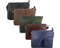 Schoudertassen vrouw crossbody tas dames grote klep echt leer groen - Arrigo Leather Goods