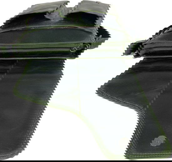 Schoudertassen vrouw crossbody tas dames grote klep echt leer groen - Arrigo Leather Goods