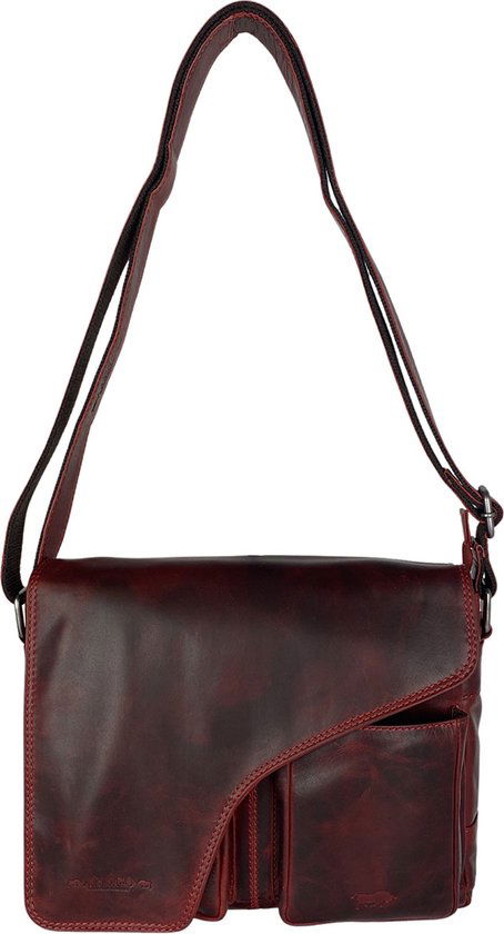 Schoudertassen vrouw crossbody tas dames grote klep echt leer rood - Arrigo Leather Goods