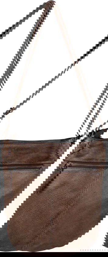 Schoudertassen vrouw crossbody tas dames schoudertasje leer donkerbruin - Arrigo Leather Goods