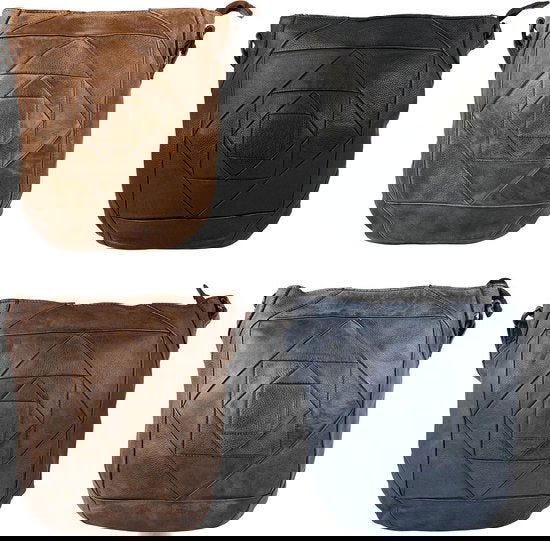 Schoudertassen vrouw crossbody tas dames schoudertasje leer donkerbruin - Arrigo Leather Goods