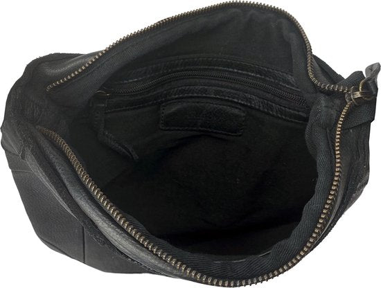 Schoudertassen vrouw crossbody tas dames schoudertasje leer zwart arrigo - Arrigo Leather Goods