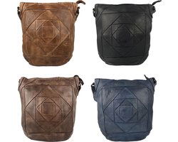 Schoudertassen vrouw crossbody tas dames schoudertasje leer zwart arrigo - Arrigo Leather Goods