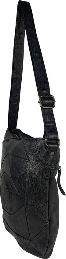 Schoudertassen vrouw crossbody tas dames schoudertasje leer zwart arrigo - Arrigo Leather Goods