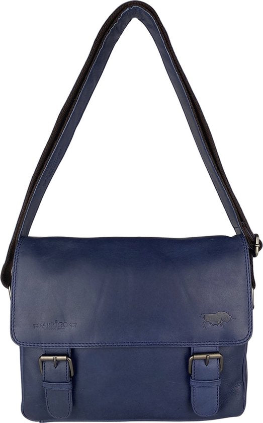 Schoudertassen vrouw messenger bag schoudertas dames leer crossbody donkerblauw - Arrigo Leather Goods