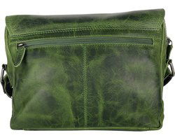 Schoudertassen vrouw messenger bag schoudertas dames leer crossbody groen - Arrigo Leather Goods