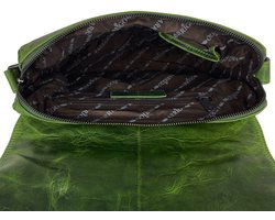 Schoudertassen vrouw messenger bag schoudertas dames leer crossbody groen - Arrigo Leather Goods