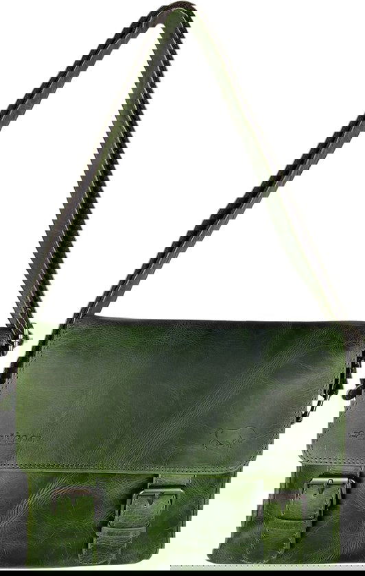 Schoudertassen vrouw messenger bag schoudertas dames leer crossbody groen - Arrigo Leather Goods