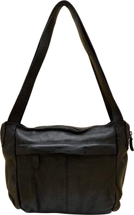 Schoudertassen vrouw schoudertas dames zwart gevlochten leer arrigo - Arrigo Leather Goods