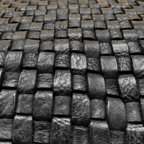 Schoudertassen vrouw schoudertas dames zwart gevlochten leer arrigo - Arrigo Leather Goods