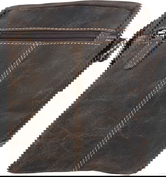 Schoudertassen vrouw schoudertassen heren crossbody tas leer donkerbruin - Arrigo Leather Goods
