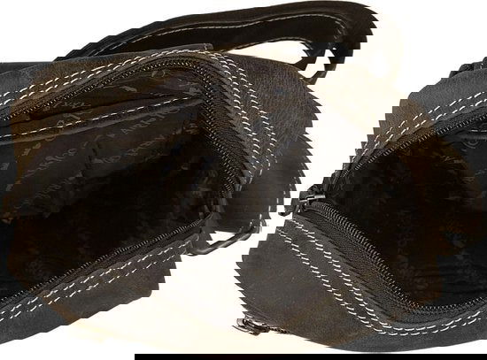 Schoudertassen vrouw schoudertassen heren crossbody tas leer donkerbruin - Arrigo Leather Goods