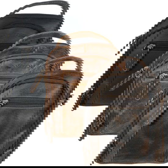 Schoudertassen vrouw schoudertassen heren heuptasje buffelleer cognac - Arrigo Leather Goods