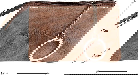 Sleuteletui - Cognac Buffelleer met Ritsvakje - Arrigo.nl