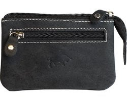 Sleuteletui - Zwart Buffelleer met Ritsvakje - Arrigo.nl