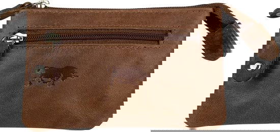 Sleuteletui met rits cognac soepel leer kleine portemonnee sleuteltasje arrigo - Arrigo Leather Goods