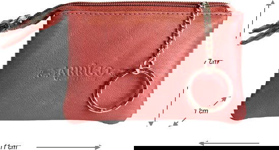 Sleuteletui sleutelhoesje leer met ritsvakje donkerrood arrigo - Arrigo Leather Goods