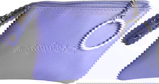 Sleuteletui sleutelhoesje leer met ritsvakje paars arrigo - Arrigo Leather Goods