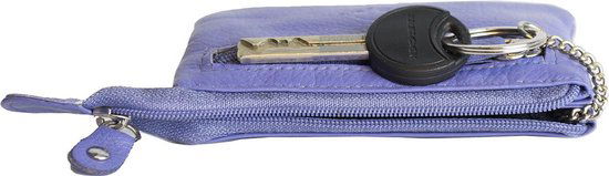 Sleuteletui sleutelhoesje leer met ritsvakje paars arrigo - Arrigo Leather Goods