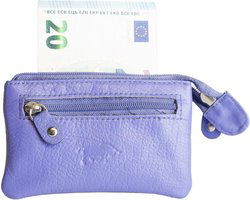 Sleuteletui sleutelhoesje leer met ritsvakje paars arrigo - Arrigo Leather Goods